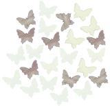 Anděl Přerov Dřevění motýlci 2cm - hnědobílý mix 24ks