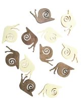 Anděl Přerov Dřevění šneci 4cm - hnědobílý mix 12ks