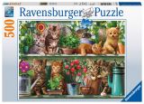 Ravensburger Puzzle Kočky na knihovně 500 dílků