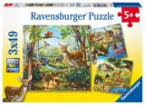 Ravensburger Puzzle Zvata vlese, ZOO a domc zvata/3x49 dlk