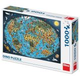 Dino Puzzle Kreslen mapa svta 1000 dlk