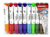 Kores Kores Permanentn popisova K-MARKER na bl tabule, zkosen hrot 3-5 mm, mix 10 barev (ern, erve