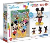 CLEMENTONI Clementoni Puzzle Supercolors Mickey Mous / 104 dlk + 3D model