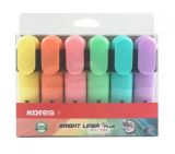 Kores Kores Bright liner plus - pastel 6 barev