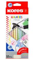 Kores Kores Kolores Magic trojhranné pastelky - gumovatelné 12 barev