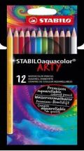 Stabilo Pastelky STABILO aquacolor, sada 12 ks v kartonovm pouzdru"ARTY"