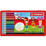Stabilo Pastelky STABILO color, sada 12 ks v kovovm pouzdru