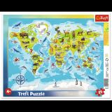 TREFL Puzzle Mapa svta se zvtky, 25 dlk