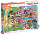 CLEMENTONI Clementoni Puzzle - 44 Cats 3 x 48 dlk