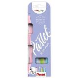 Pentel Popisova Pentel Arts Touch Brush Sign Pen - pastel 4 ks, sada