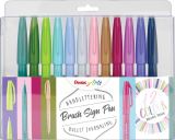 Pentel Popisova Pentel Arts Touch Brush Sign Pen - pastel 12 ks, sada