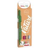 Pentel Popisova Pentel Arts Touch Brush Sign Pen - Nature 4 ks, sada