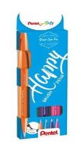 Pentel Popisova Pentel Arts Touch Brush Sign Pen - Cool 4 ks, sada