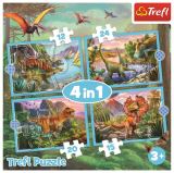 TREFL Puzzle Jedinen dinosaui 4v1 (12,15,20,24 dlk)