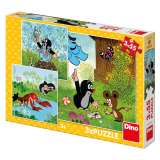 Dino Krtek a kalhotky: puzzle 3x55 dlk