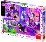 Dino Minnie - Den s Minnie: puzzle 3x55 dílků
