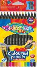 Colorino Pastelky trojhrann ern devo s oezvtkem 12 barev