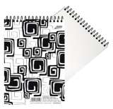 BOBO BLOK Blok BLACK & WHITE s horn plastovou spirlou A6, linka, 50 list