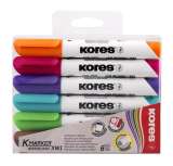 Kores Kores K-MARKER Popisovač na bílé tabule, kulatý hrot 3 mm, mix 6 barev