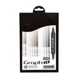 Graph'it Graphit Set alkoholovch popisova, 12ks  Mix Grey