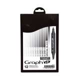 Graph'it Graphit Set alkoholovch popisova, 12ks - Neutral Grey