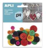 APLI APLI knoflky devn O 11, 18, 21 mm - mix barev 30 ks